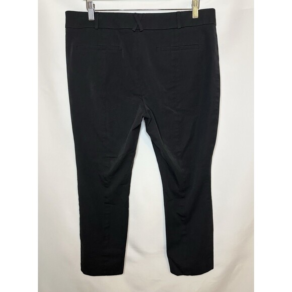 Anthropologie The Essential Slim Black Straight Crop Pants Women's SIZE 16 - Picture 2 of 9
